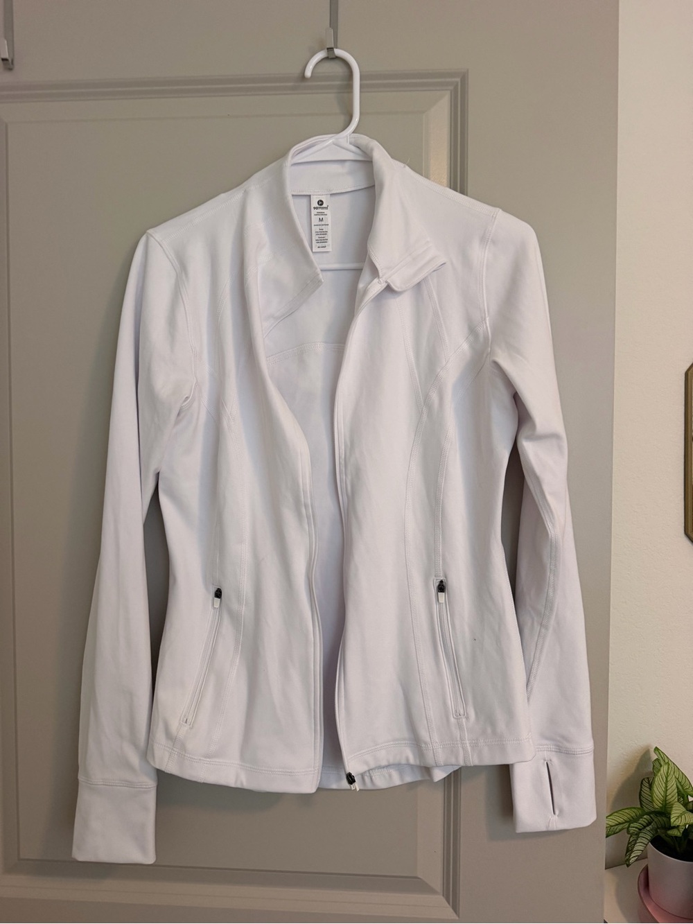 90 Degree By Reflex White Zip Front Utility Jacket